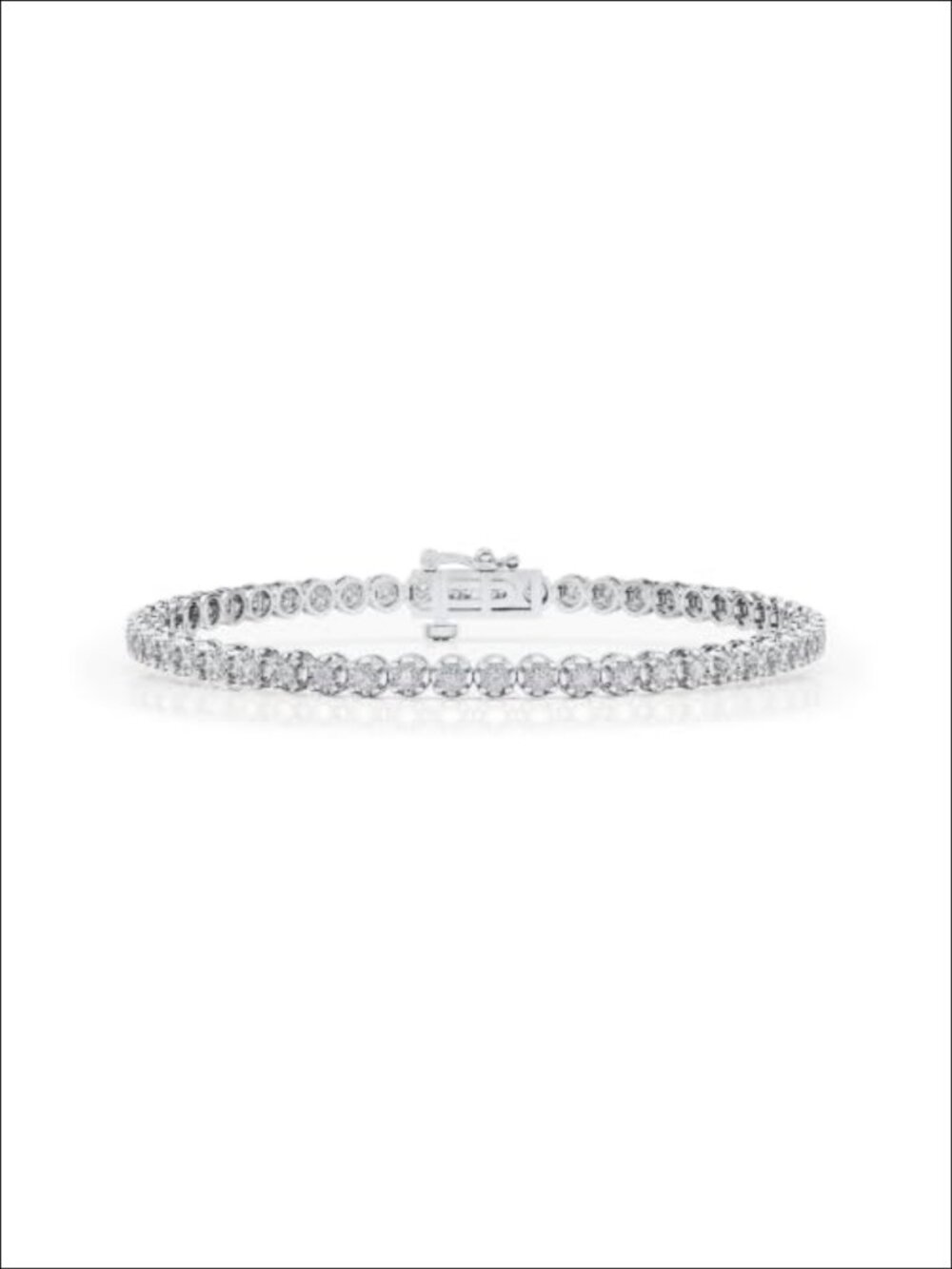 925 Sterling Silver Lab Grown Diamond Illusion Tennis Bracelet